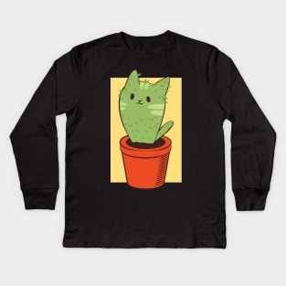 Cactus Kitten Tshirt gift Kids Long Sleeve T-Shirt